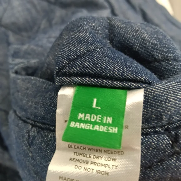 Current Air Anthropologie Bobbie Reversible Quilted Denim Cotton Chore Jacket L - Picture 12 of 13